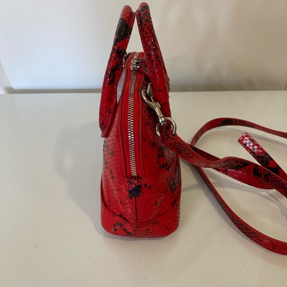 New BALENCIAGA logo Print  Python Leather mini bag Satchel Strap Handbag - Picture 8 of 14